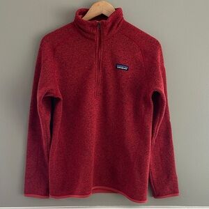 Womens Patagonia red better sweater full zip jacket Sz M